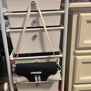 Steve Madden Black and White Two-Tone Shoulder Bag